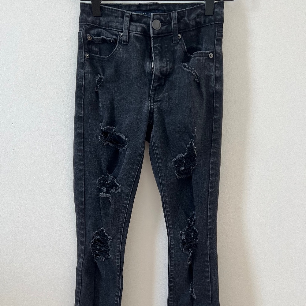 Black Aeropostale Ripped High Rise Jeggings